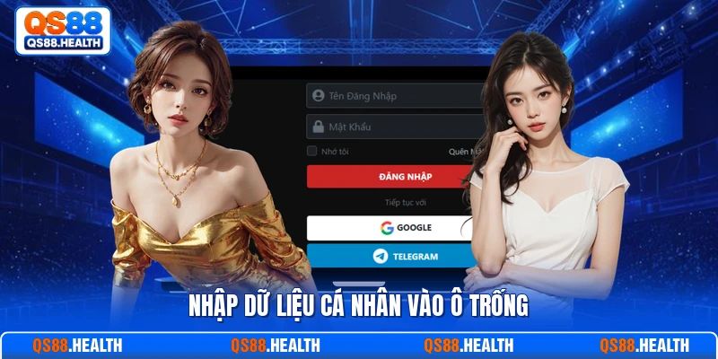 Nhập dữ liệu cá nhân vào ô trống
